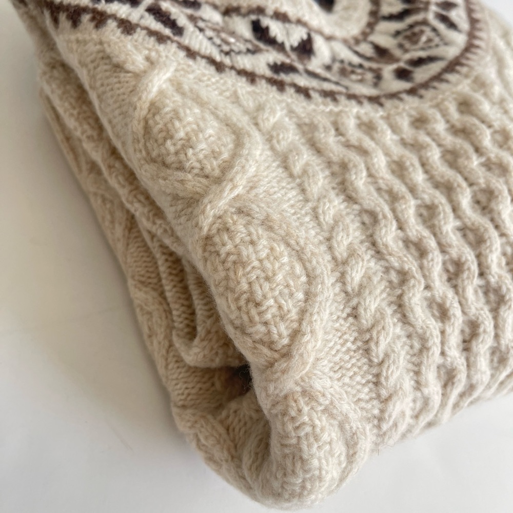 Polo Ralph Lauren 100% Wool cable knit pattern thick crewneck sweaters - Picture 9 of 9